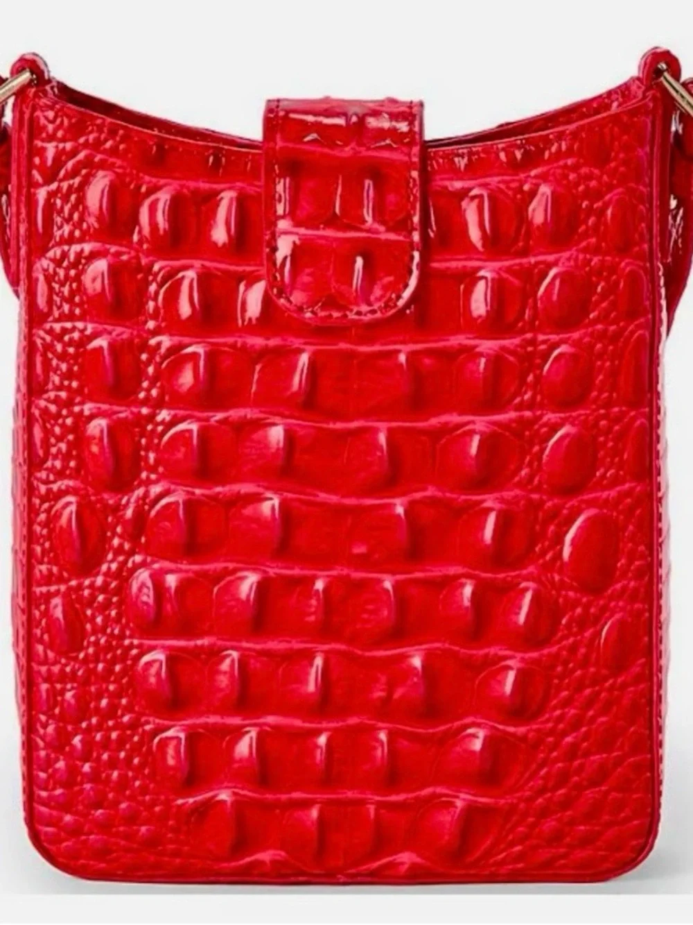 NWT Brahmin, Sm Sriracha Red Melbourne Marley Croco-Embossed Crossbody